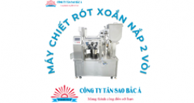 Máy chiết rót xoắn nắp 2 vòi Máy chiết rót xoắn nắp 2 vòi