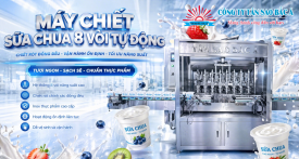 Máy Chiết Rót Sữa Chua 8 Vòi Tự Động