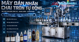 Máy dán nhãn chai tròn hồ keo