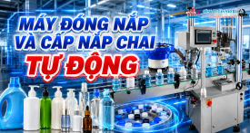 MÁY ĐÓNG NẮP VÀ CẤP NẮP CHAI TỰ ĐỘNG MÁY ĐÓNG NẮP VÀ CẤP NẮP CHAI TỰ ĐỘNG