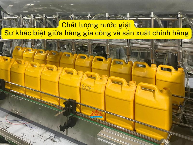Chất lượng nước giặt Sự khác biệt giữa hàng gia công và sản xuất chính hãng