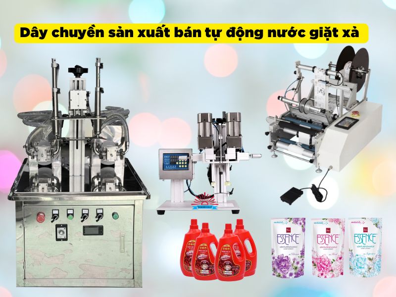 Dây chuyền sản xuất bán tự động nước giặt xả