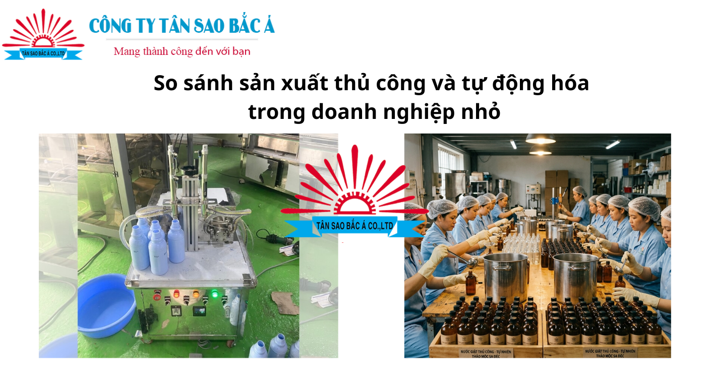 so sánh sản xuất thủ công và tự động hóa trong doanh nghiệp nhỏ