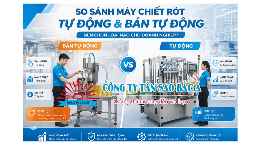 So sánh máy chiết rót tự động và bán tự động Nên chọn loại nào (1)