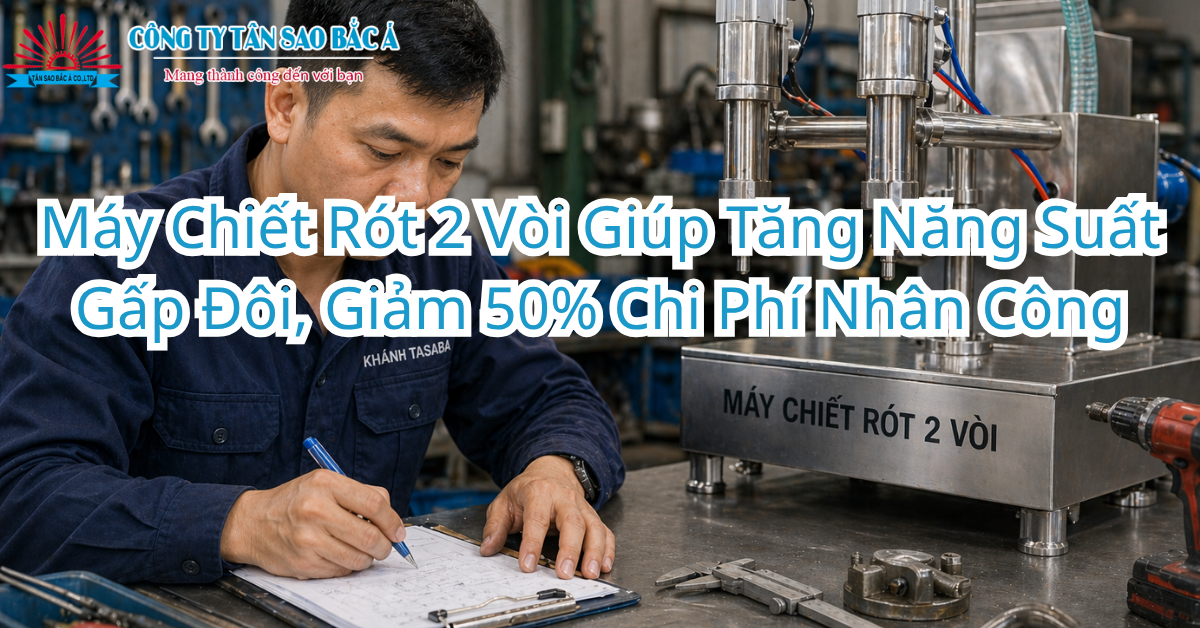Máy Chiết Rót 2 Vòi Giúp Tăng Năng Suất Gấp Đôi, Giảm 50% Chi Phí Nhân Công