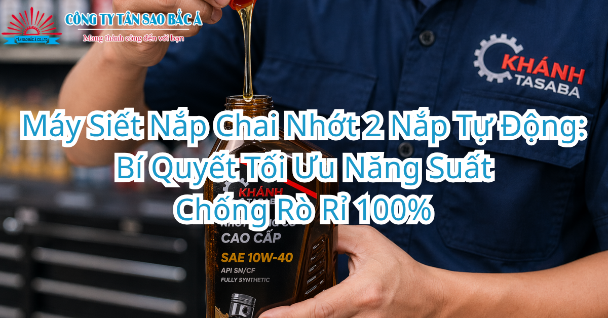 Máy Siết Nắp Chai Nhớt 2 Nắp Tự Động: Bí Quyết Tối Ưu Năng Suất, Chống Rò Rỉ 100%