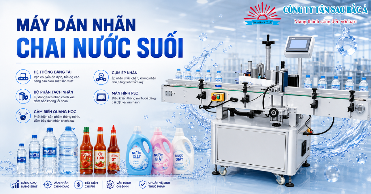 MÁY DÁN NHÃN CHAI NƯỚC SUỐI