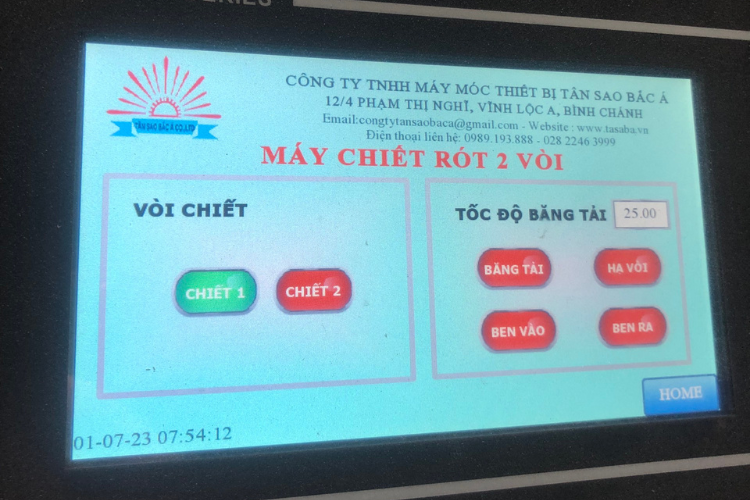 màn hình PLC cảm ứng máy chiết rót tinh dầu