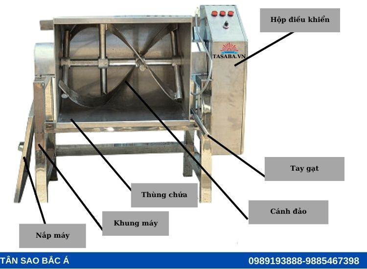 máy trộn bột nằm ngang