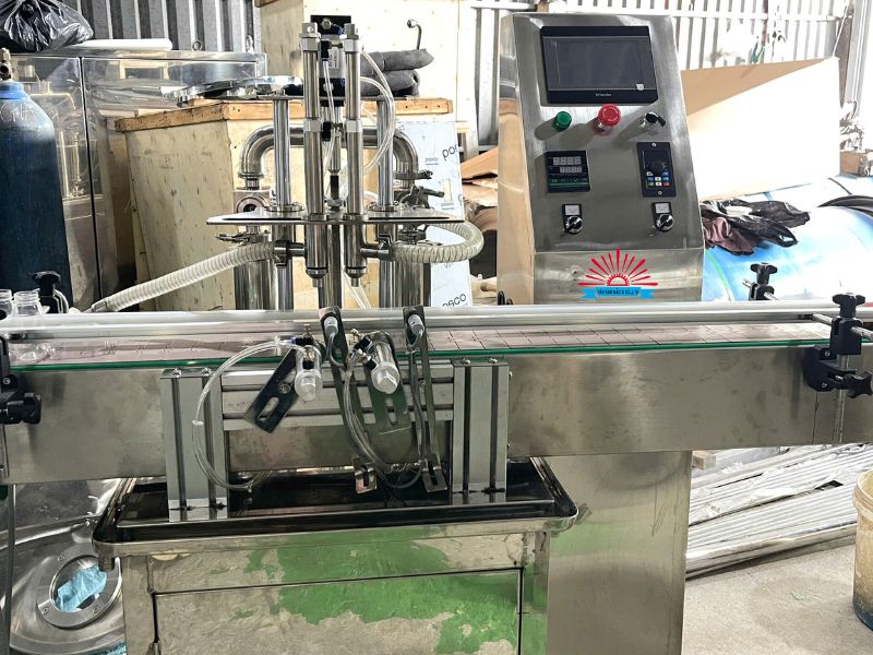 mà hình PLC điều khiển máy chiết rót 2 vòi chiết rót sa tế