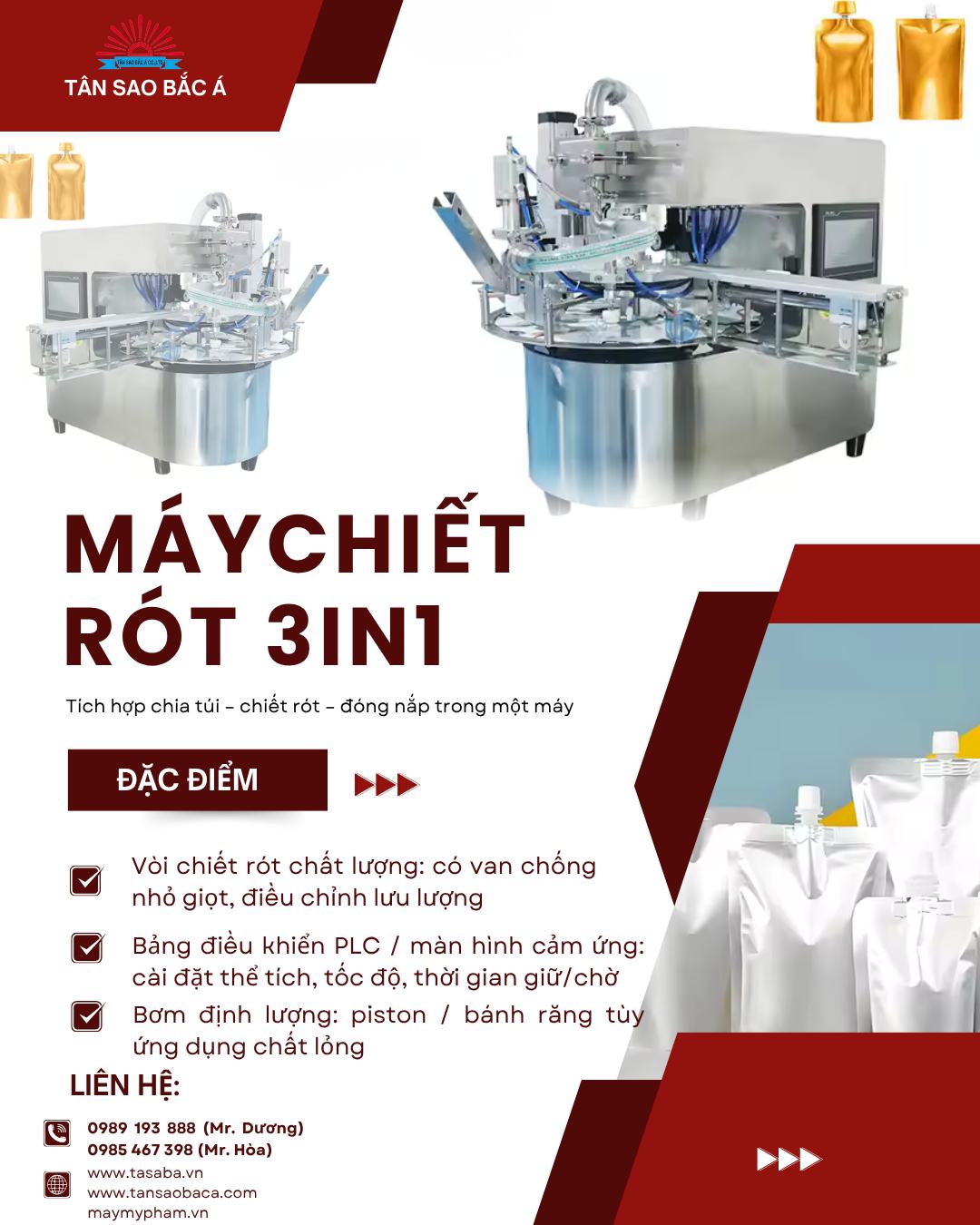 máy chiết rót 1 vòi mâm xoay