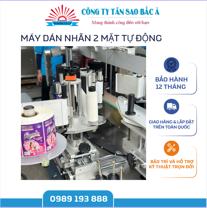 máy dán nhãn 2 mặt tự động