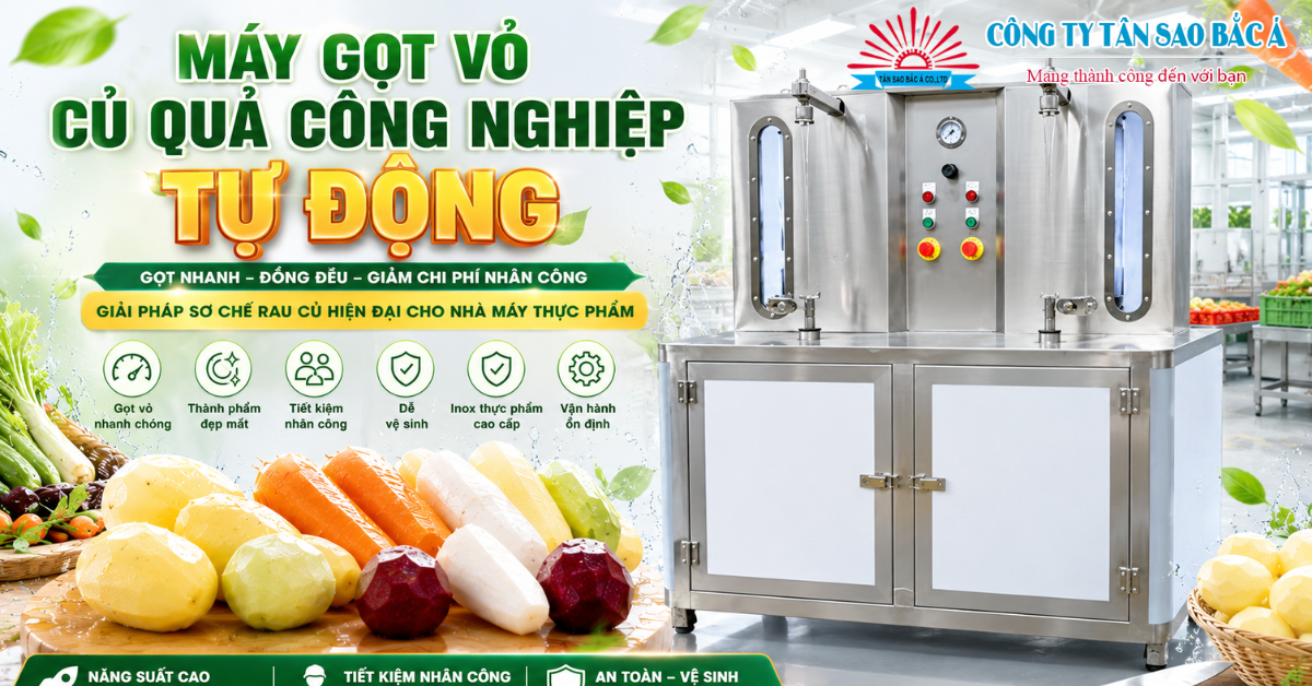 MÁY GỌT VỎ CỦ QUẢ CÔNG NGHIỆP TỰ ĐỘNG