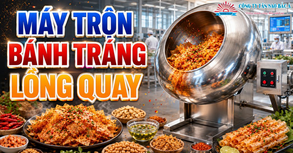 máy trộn bánh tráng lồng quay