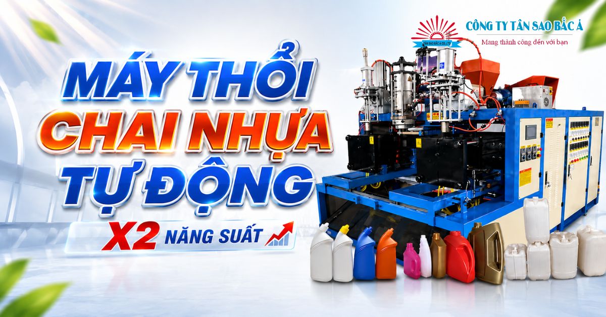 máy thổi chai nhựa tự động x2 năng suất